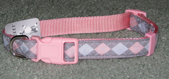 Grey and Pink Argyle Collar