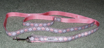 Pink and Grey Argyle Leash