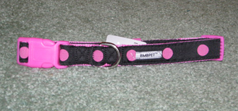 Pink Polka Dots Dog Collar