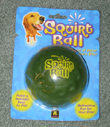 Green ball that squirts water.